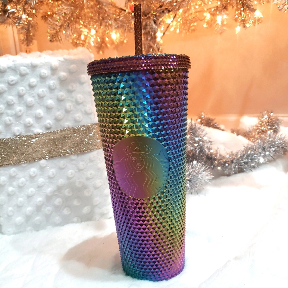 NWT Starbucks Metallic Oil Slick Studded Tumbler
